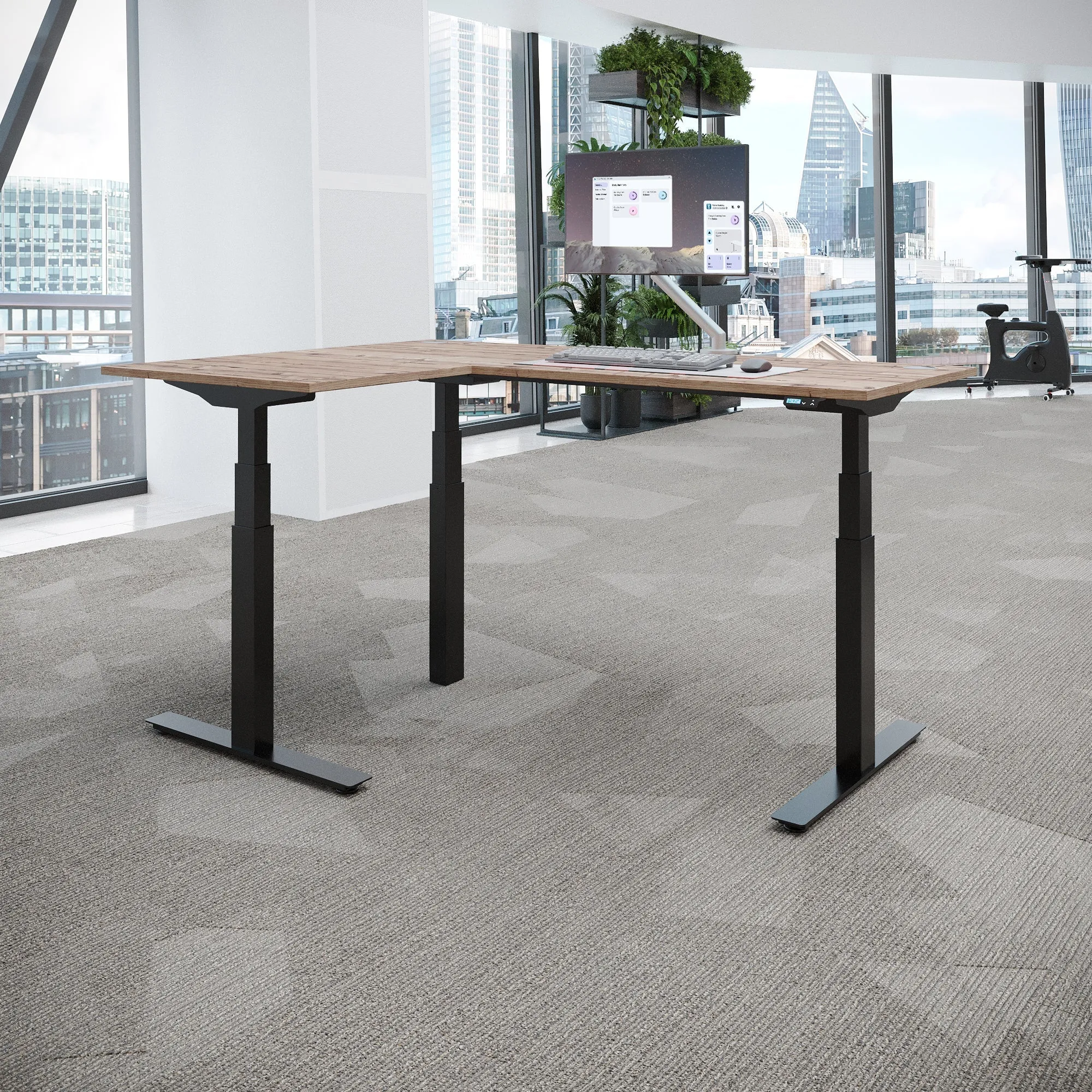 ACTIVE 3  Dual Motor Electric L-Shape Corner Standing Desk 160x160x 80x60cm