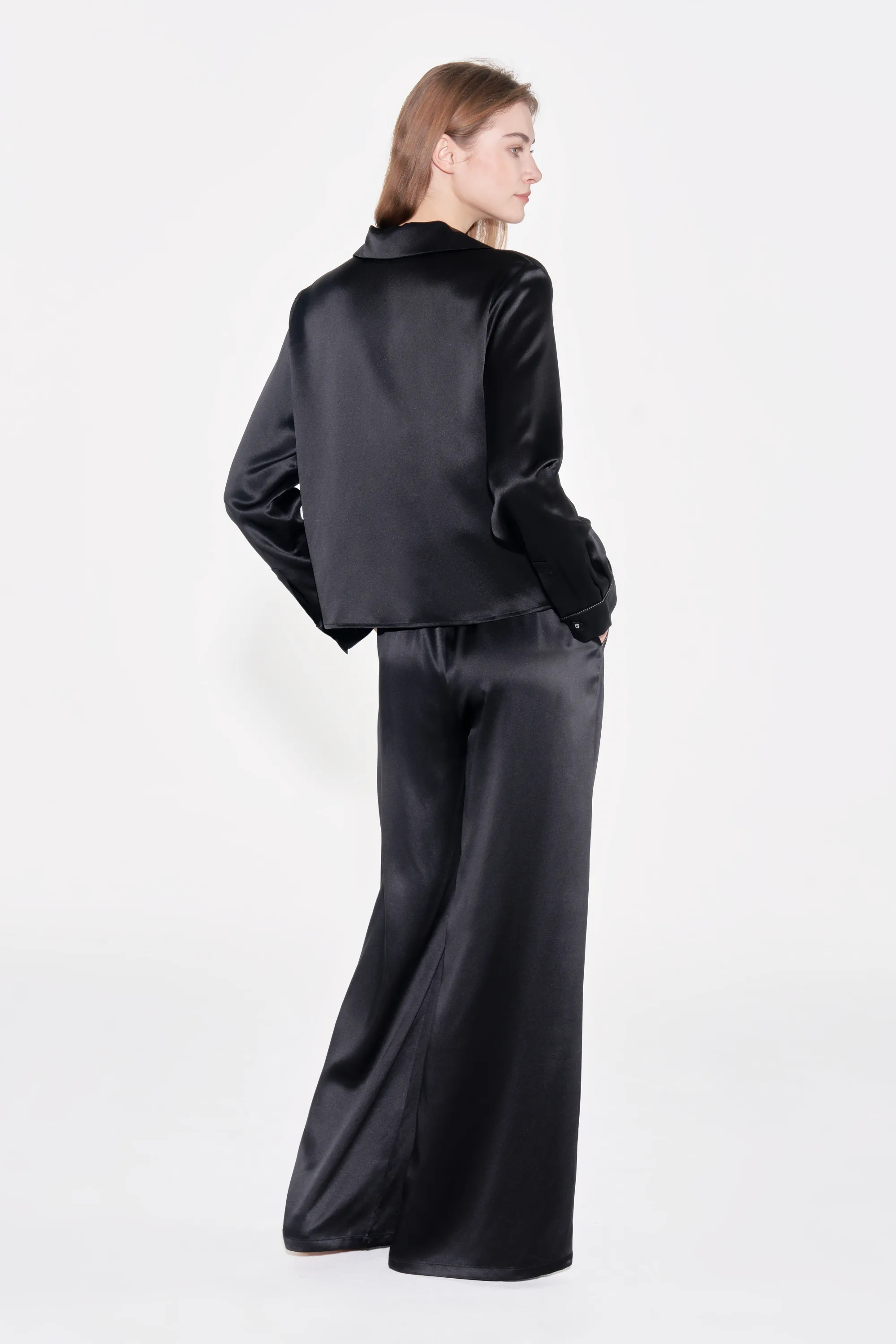 Black Silk Pyjama Trousers
