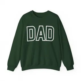 DAD Oversized Pullover Crewneck Sweatshirt, Gifts for Dad, Baby Shower Gifts, White on Forest Green, Father's Day Gift, Dad to be
