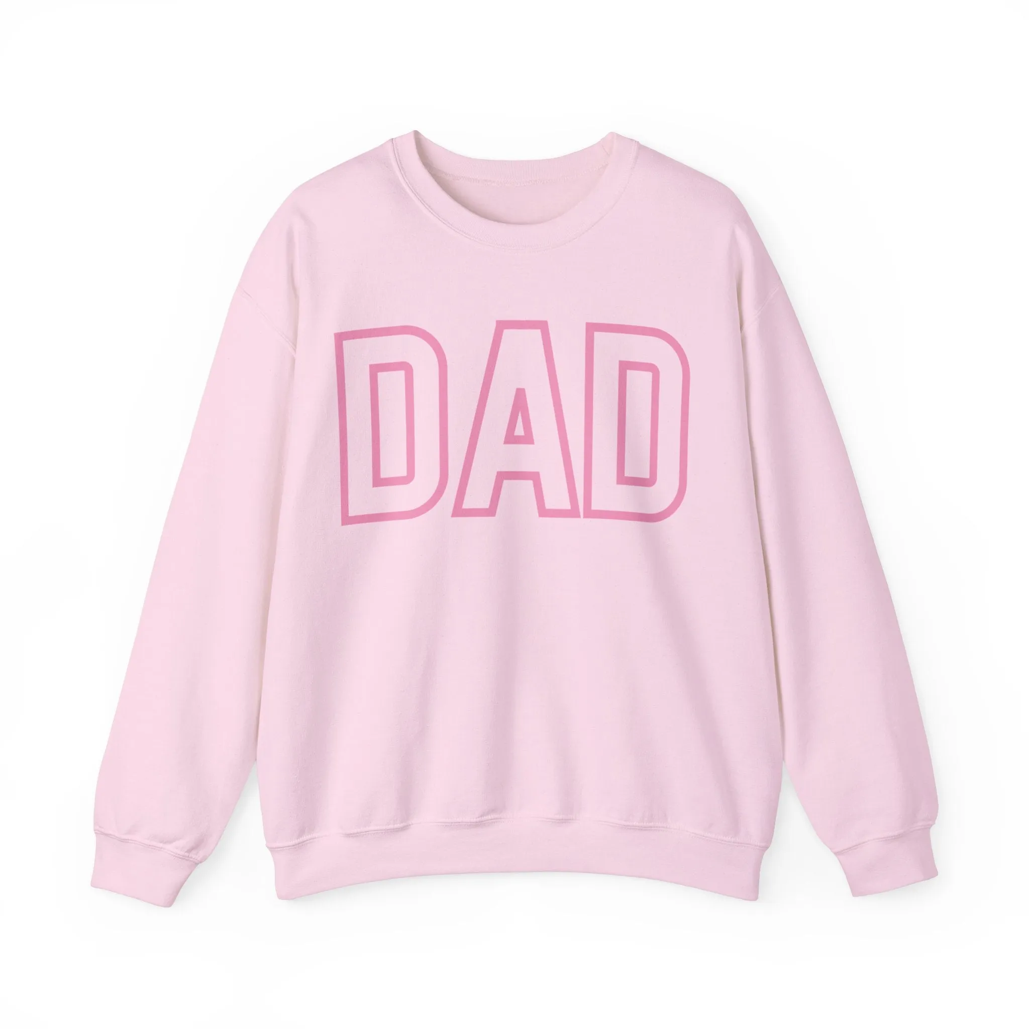 DAD Pink on Pink Oversized Pullover Crewneck Sweatshirt, Girl Dad, Father's Day Gift, Baby Shower Gifts,For Dad, Dad to be,Matching Mom, Dad