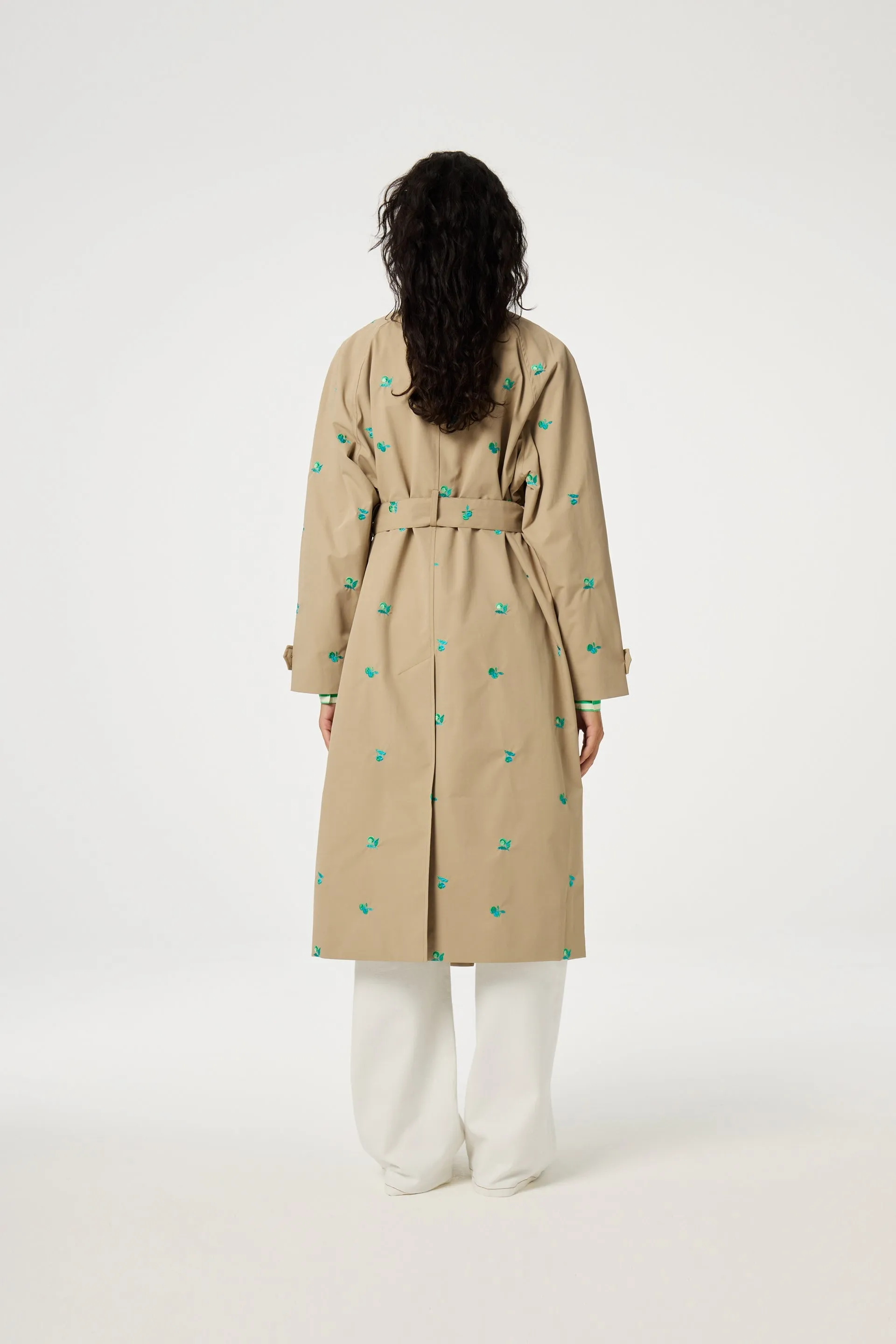FABIENNE CHAPOT TROY BEIGE APLIQUE TRENCH COAT 125