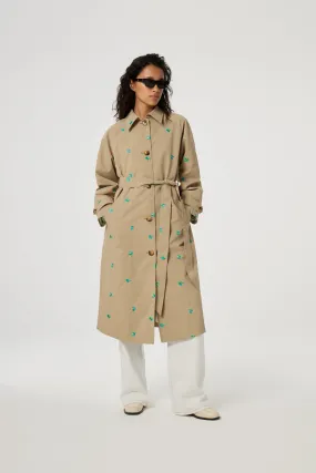 FABIENNE CHAPOT TROY BEIGE APLIQUE TRENCH COAT 125