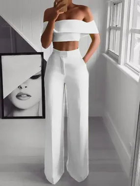 Fierce Cropped Top   Long Trousers Set