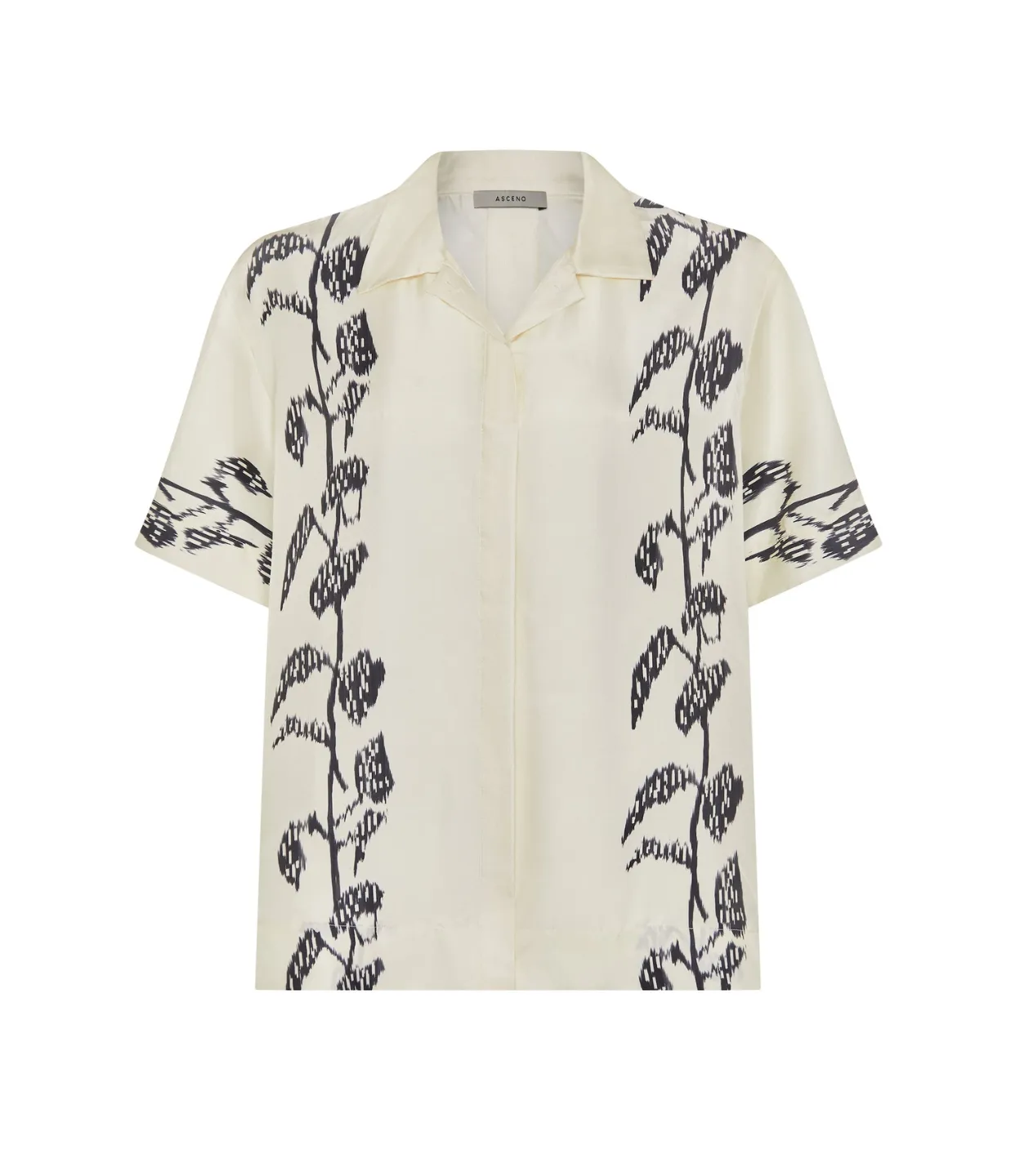 Montauk Silk Shirt in Ecru Vine