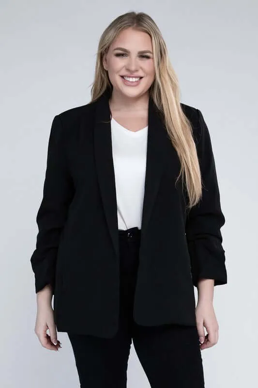 Plus Size Shawl Lapel Blazer