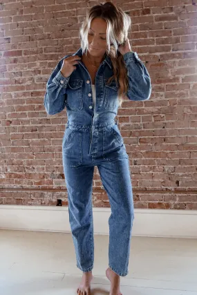 Straight Leg Utility Jumpsuit