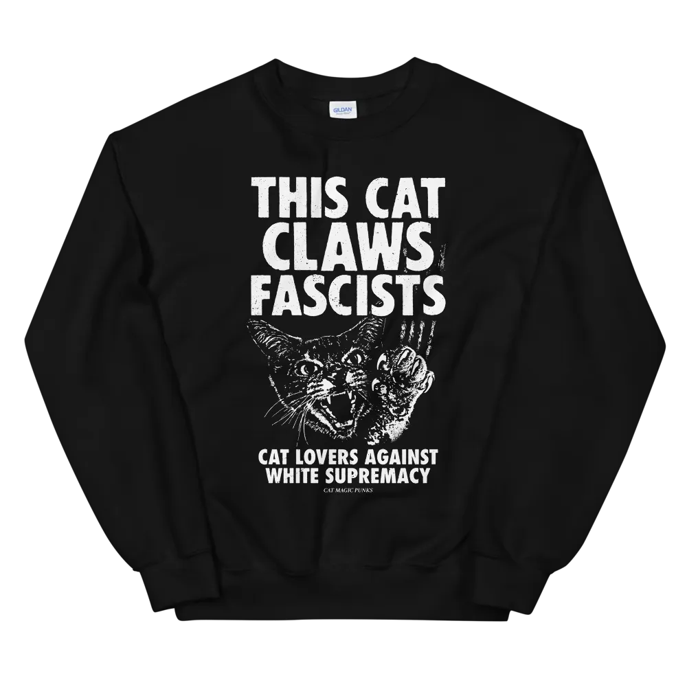 This Cat Claws Fascists Crewneck Sweatshirt
