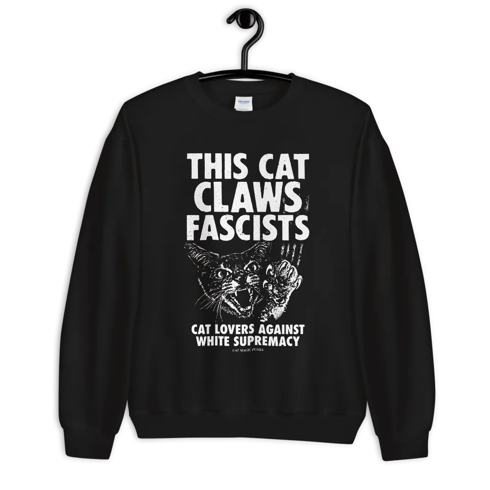 This Cat Claws Fascists Crewneck Sweatshirt