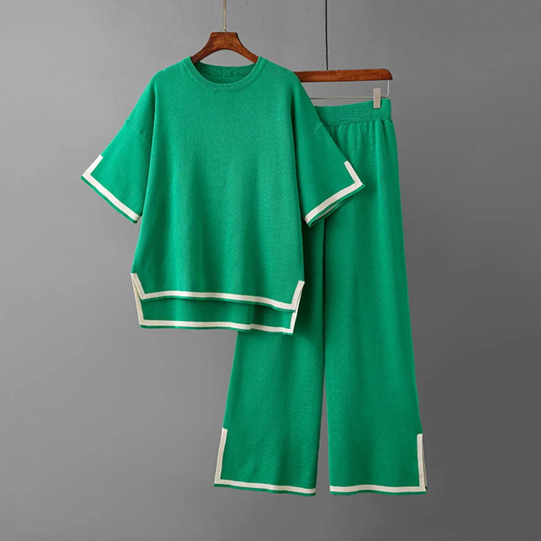 Vera | Stylish Knit Top Wide Leg Set