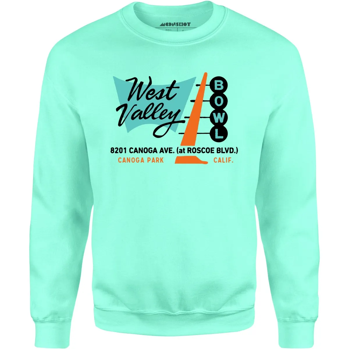 West Valley Bowl - Canoga Park, CA - Vintage Bowling Alley - Unisex Sweatshirt