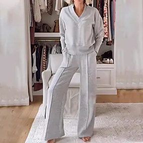 Women's casual fashion set 💕(top   trousers)