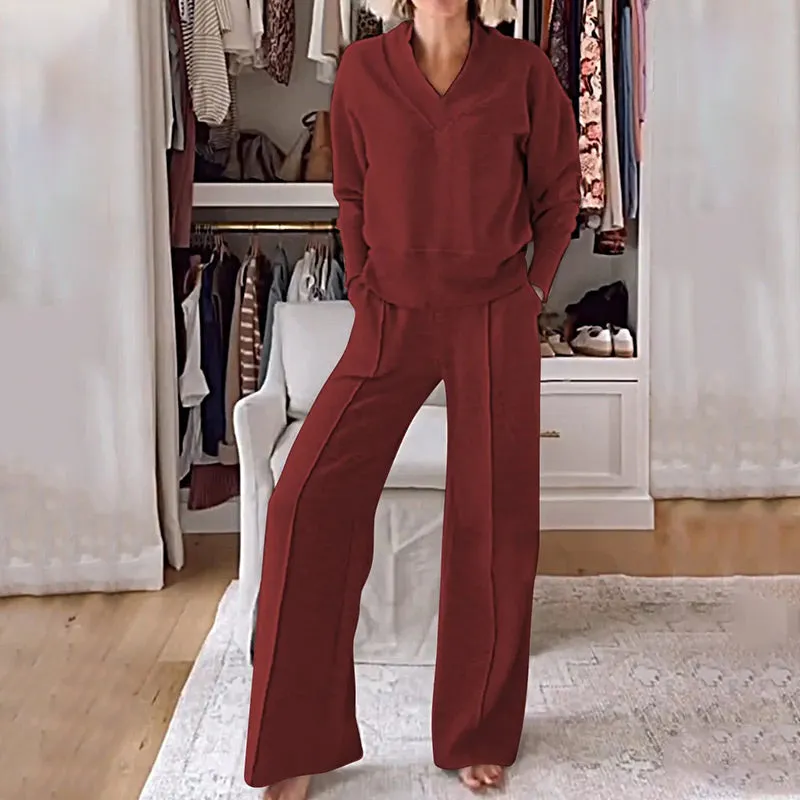 Women's casual fashion set 💕(top   trousers)