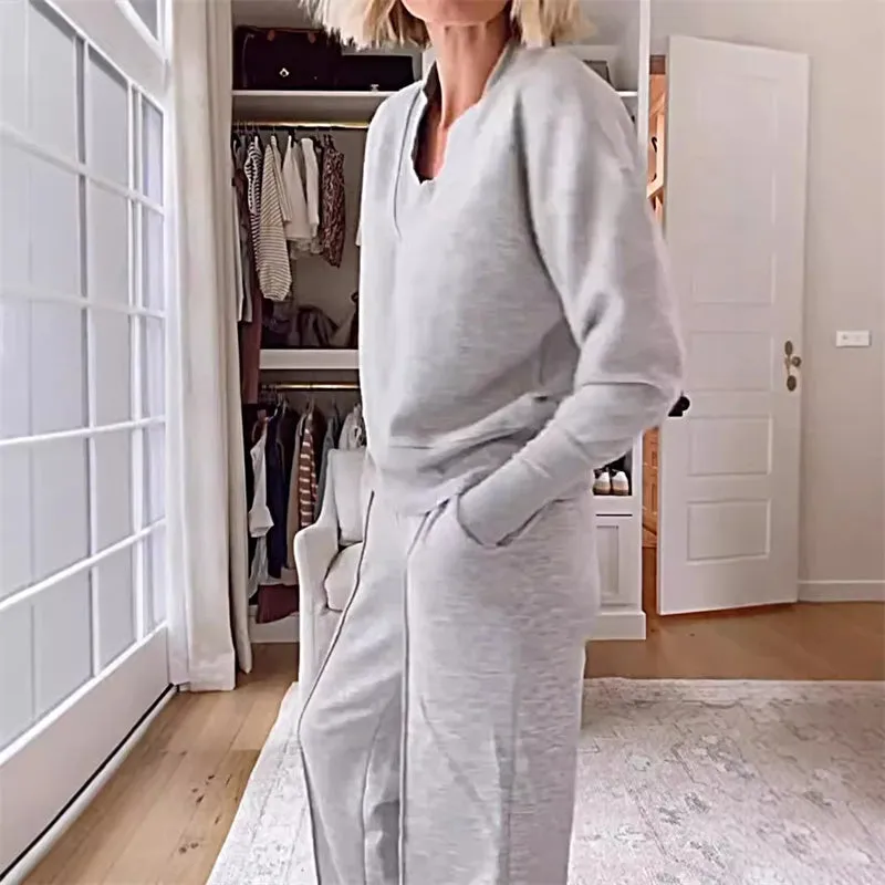 Women's casual fashion set 💕(top   trousers)