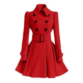 Women's Double-Breasted Windbreaker Trench Coat