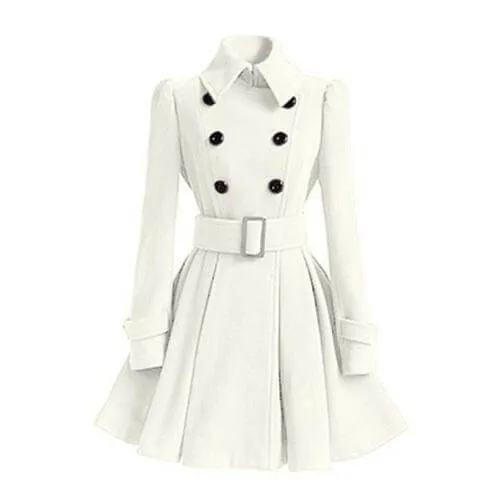 Women's Double-Breasted Windbreaker Trench Coat