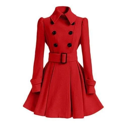 Women's Double-Breasted Windbreaker Trench Coat