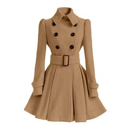 Women's Double-Breasted Windbreaker Trench Coat