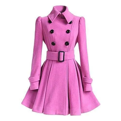 Women's Double-Breasted Windbreaker Trench Coat